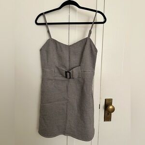 Free People Black and White Houndstooth Mini Dress